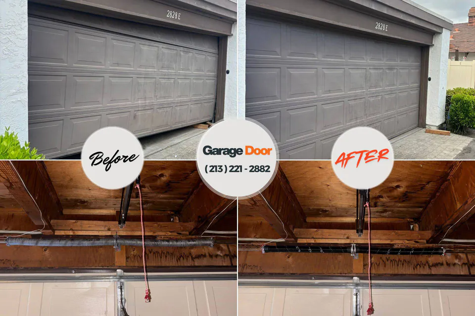 Before and after: garage door repair Coatesville, PA